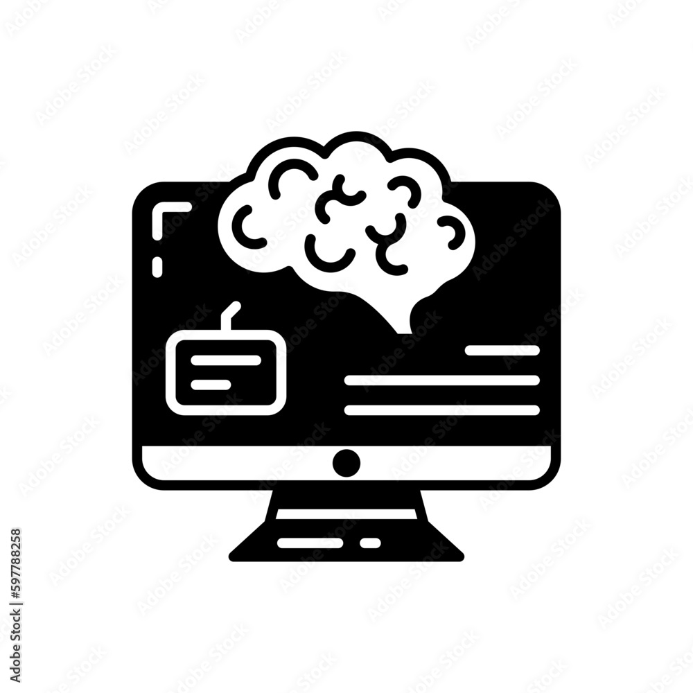 Brain Computer Interfaces icon in vector. Illustration Brain Computer Interfaces icon in vector. Illustration