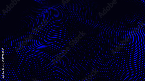 Abstract Animated Particles Background with Trapcode Form. Abstract Trapcode Form digital particle wave and lights background.