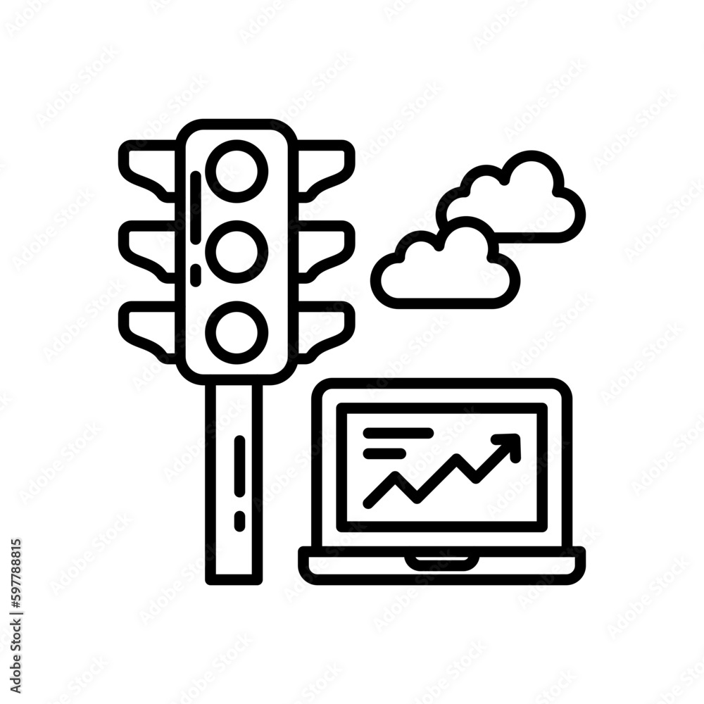 Smart Traffic Management icon in vector. Illustration Smart Traffic Management icon in vector. Illustration