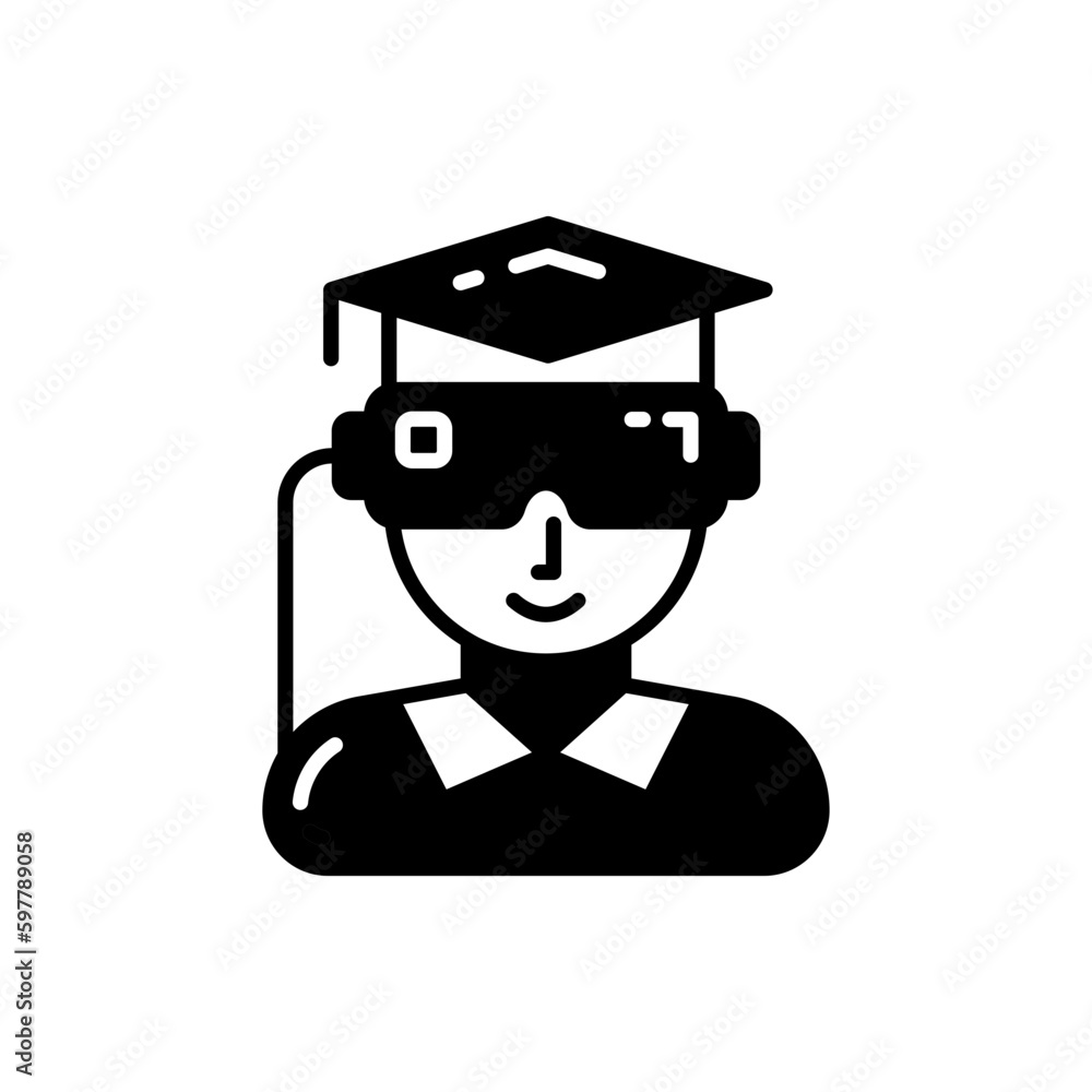 VR in Education icon in vector. Illustration