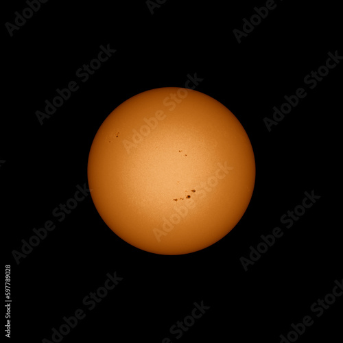 Active sunspots on the suns surface on the 28th of April 2023