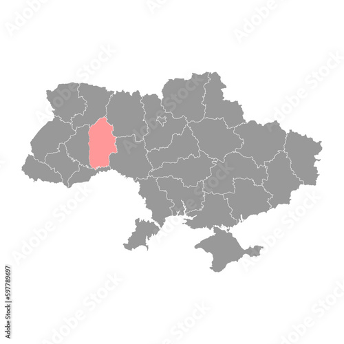 Khmelnytskyi oblast map  province of Ukraine. Vector illustration.
