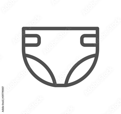 Diaper and baby pants feature icon outline and linear vector.