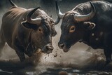 Bulls battling. Generative AI