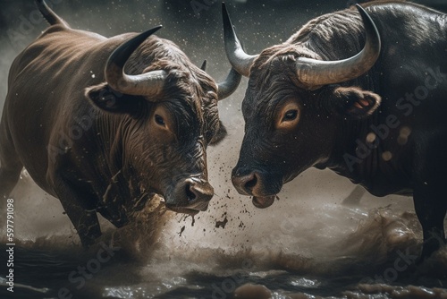 Bulls battling. Generative AI