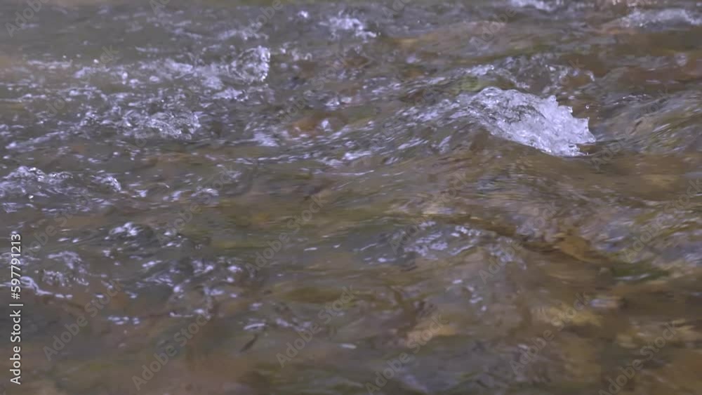Water wave surface, mountain river, slow motion of the river, close-up flowing water background. Water wave surface, mountain river, slow motion of the river, close-up flowing water background.
