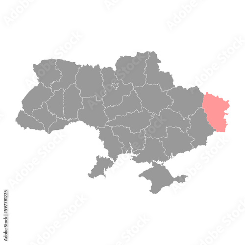 Luhansk Oblast map, province of Ukraine. Vector illustration.