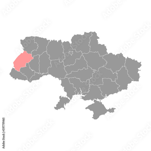 Lviv oblast map, province of Ukraine. Vector illustration.