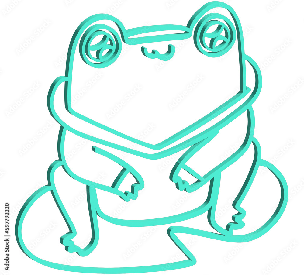 3D doodle cute frog 3D doodle cute frog
