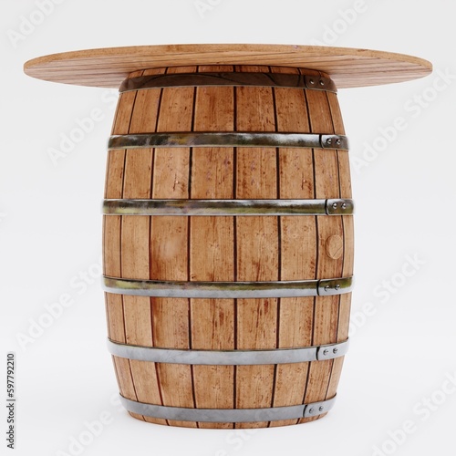 Wallpaper Mural Realistic 3D Render of Barrel Table Torontodigital.ca