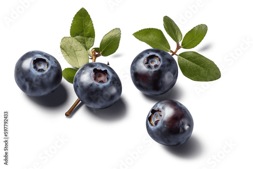 blueberries isolated on transparent background