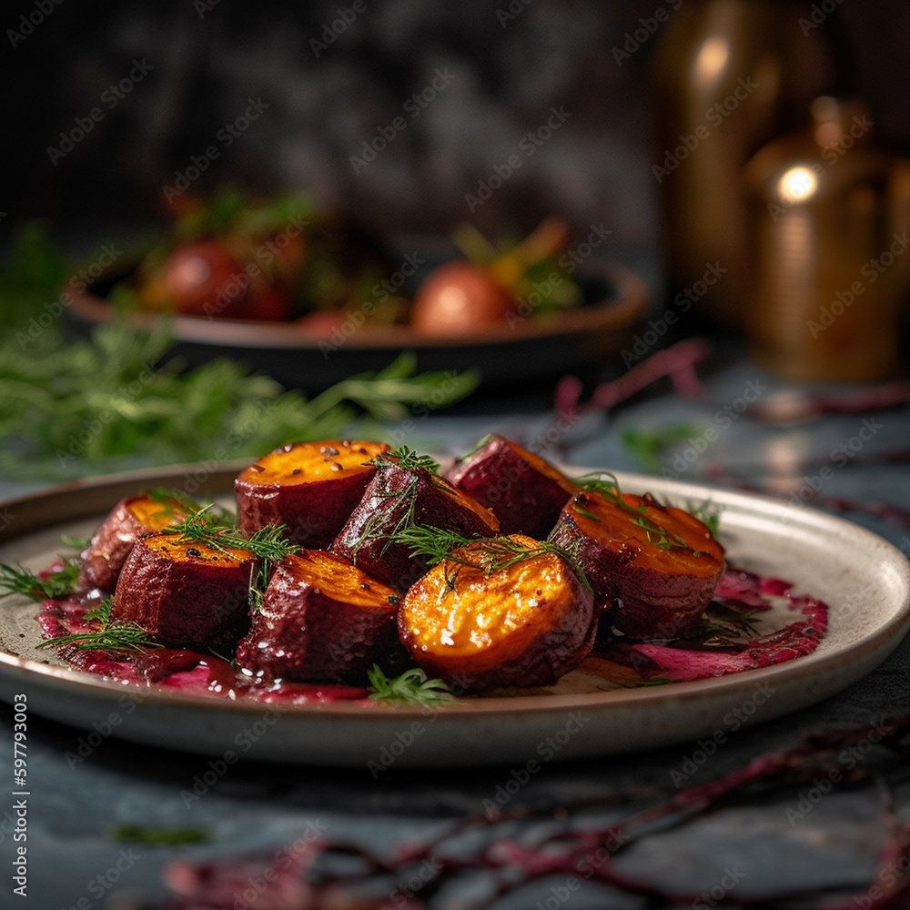 Roasted Vegetables Carrot Beet with Honey