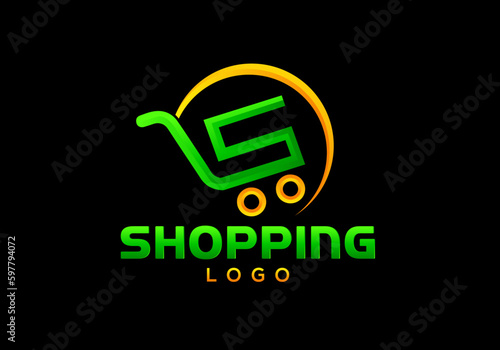 Letter S Shopping Cart Logo Design