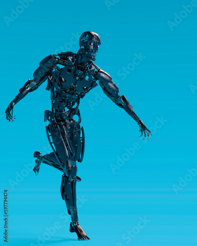 super cyborg skull running © DM7