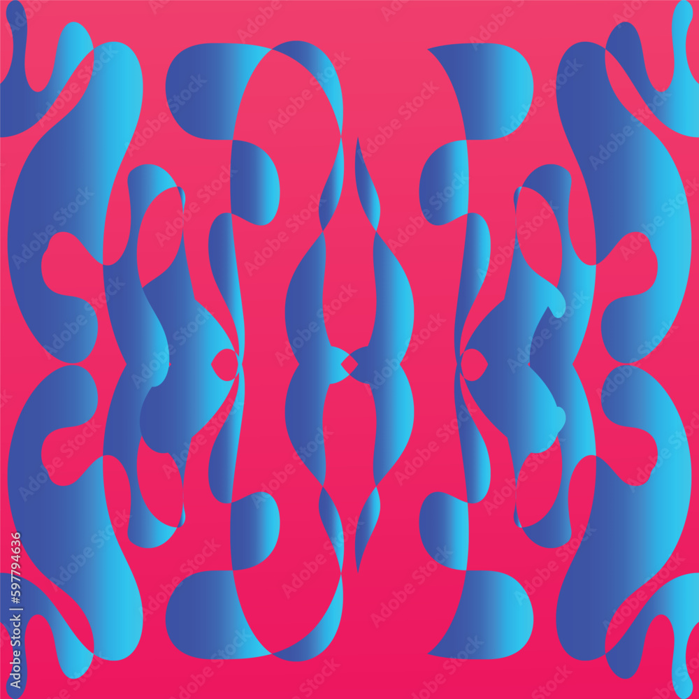 Colorful geometric background. Fluid shapes composition. Abstract background color gradient geometric ornament seamless pattern background design