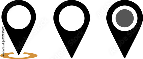 Set of vector flat pin icon as a location marking concept