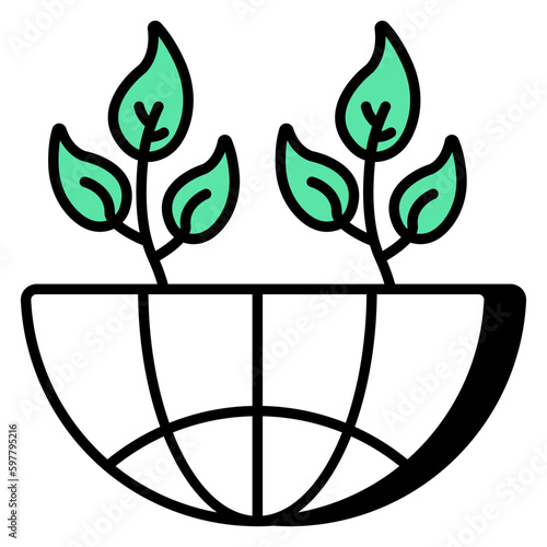 Unique design icon of global forestation 