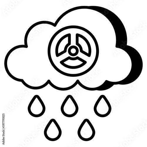 Unique design icon of acidic rain