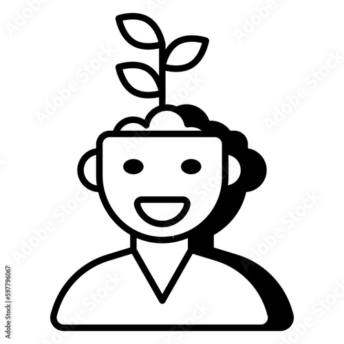 A unique design icon of eco mind