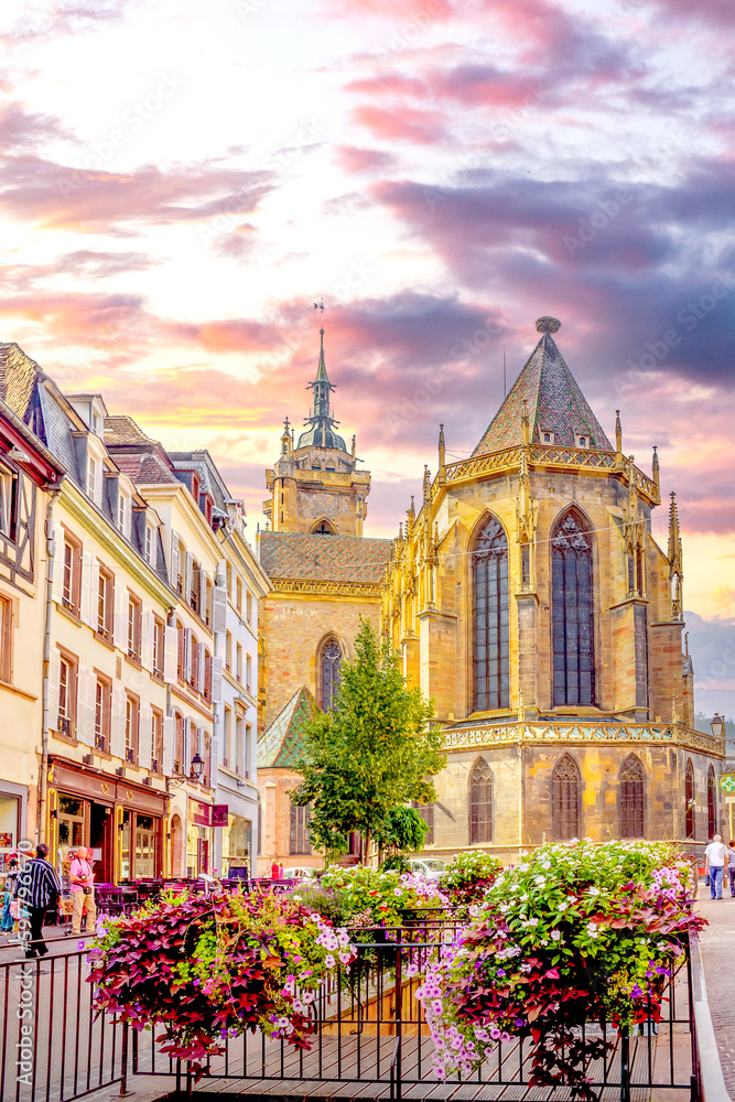Naklejka premium Kathedrale, Altstadt, Colmar, Frankreich 