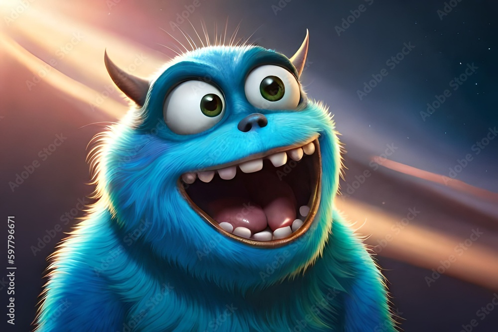 Cute furry monster. Generative AI Cute furry monster. Generative AI