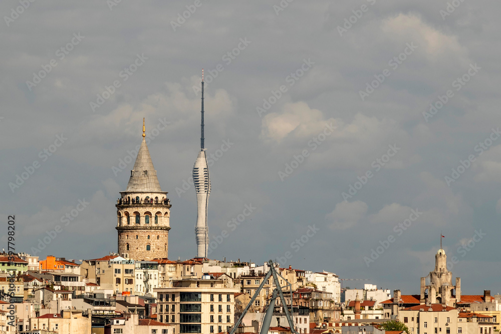Between Galata Tower and Behind of The Camlica Tv Tower 