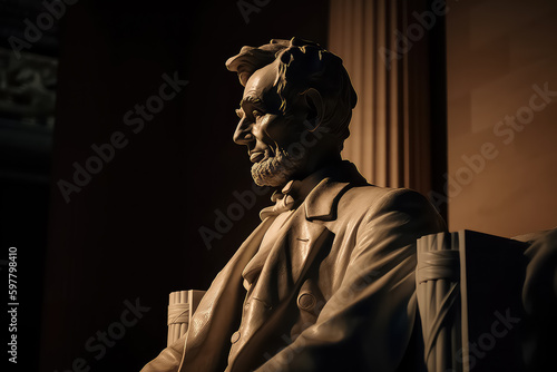 Lincoln Memorial off center Washington DC, AI photo