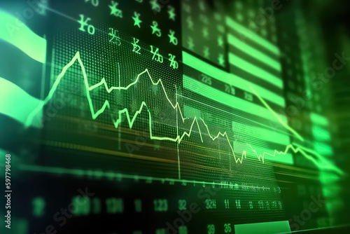 New york stock exchange analysis forex indicator Trading graph chart business growth finance money crisis economy, AI