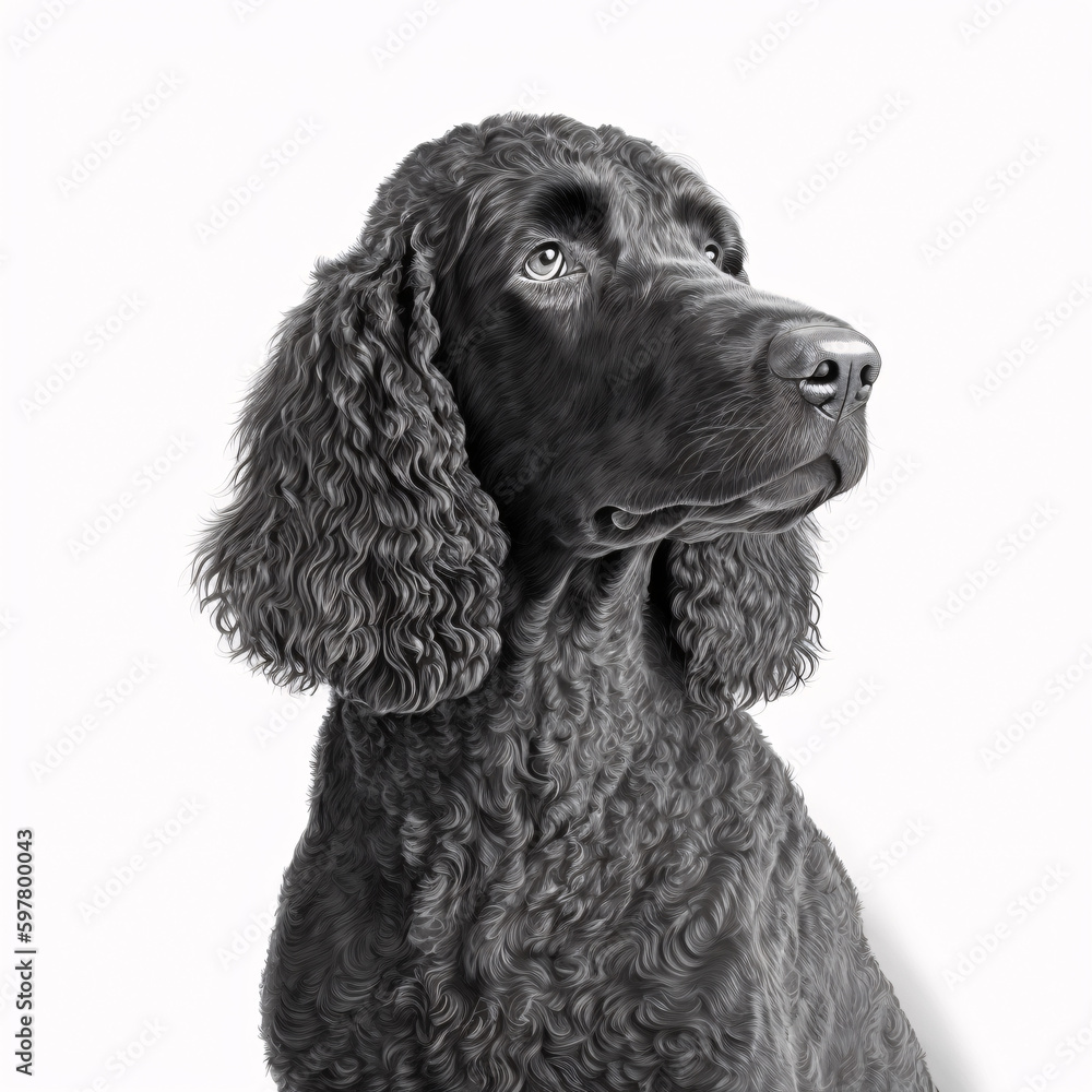 Irish Water Spaniel breed dog isolated on white background Irish Water Spaniel breed dog isolated on white background