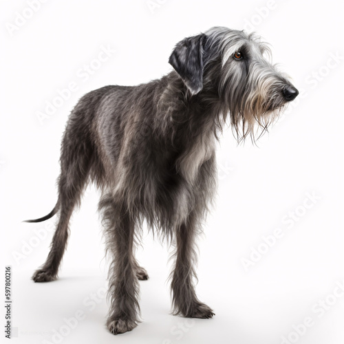 Scottish Deerhound breed dog isolated on white background