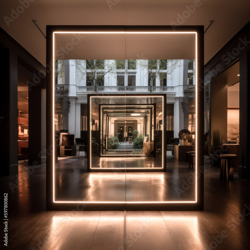 Wallpaper Mural An infinite mirror with lights surrounding it was created - generative ai. Torontodigital.ca