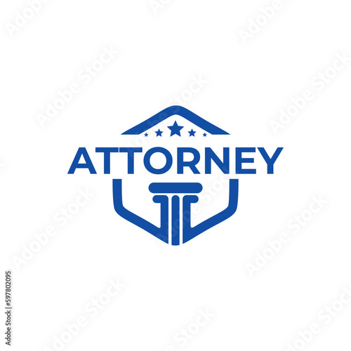 Lawyer attorney law firm emblem logo design