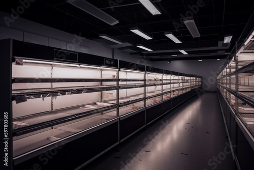 Scarce store supplies   empty shelves due to business issues and limited production of fresh products. Generative AI