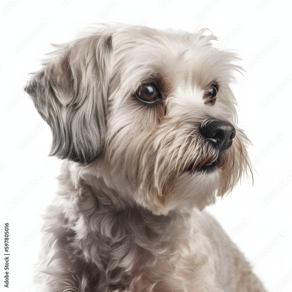 Dandie Dinmont Terrier breed dog isolated on white background Dandie Dinmont Terrier breed dog isolated on white background