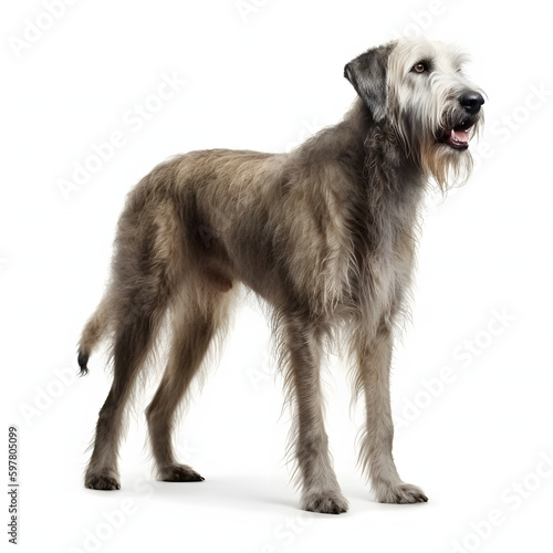 Irish Wolfhound breed dog isolated on white background