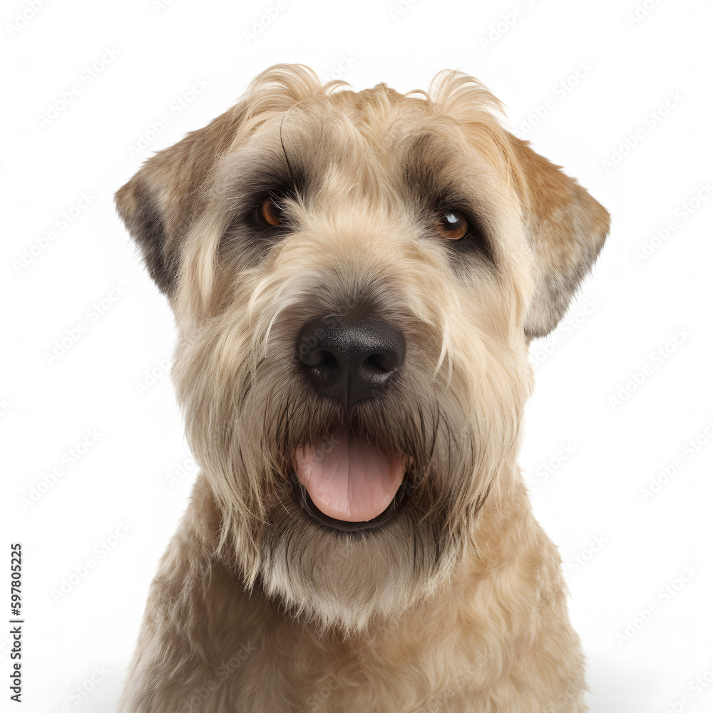 Soft Coated Wheaten Terrier breed dog isolated on white background