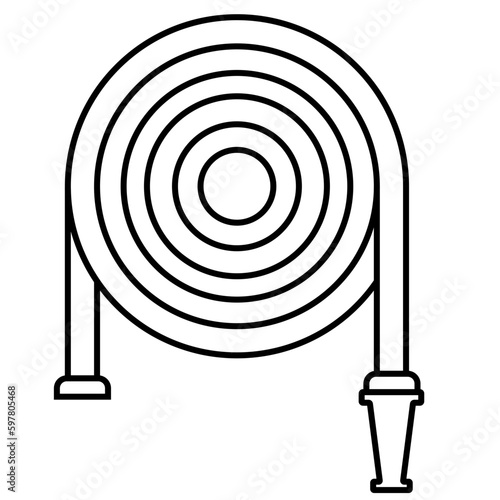 Firefighter water hose icon