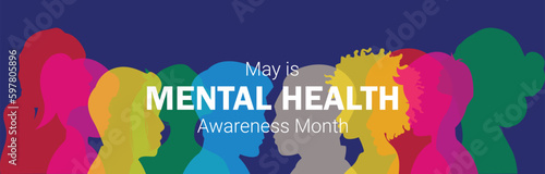 Foto Mental Health Awareness Month design which is celebrated in May