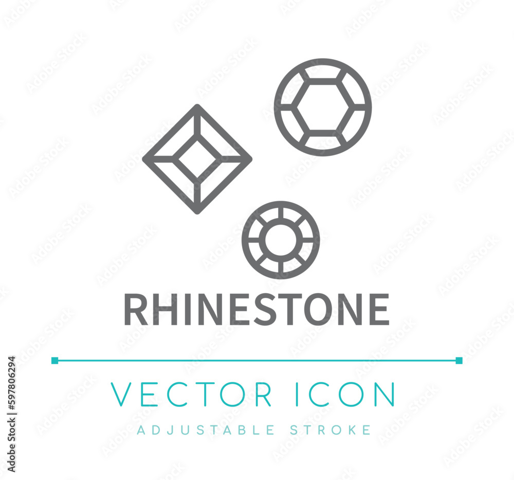 Rhinestone Jewelry Line Icon Rhinestone Jewelry Line Icon