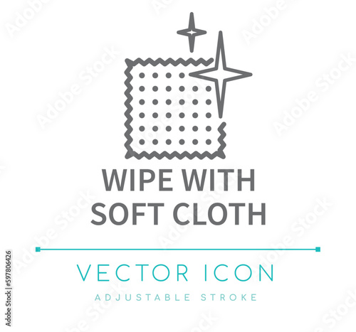 Wipe With Soft Cloth Jewelry Care Line Icon