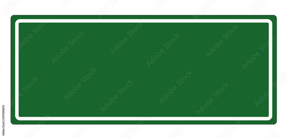 PNG. Blank green traffic road sign isolated on transparent background. PNG illustration.	 - obrazy, fototapety, plakaty 