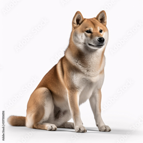 Shiba Inu breed dog isolated on white background