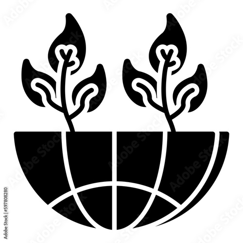 Unique design icon of global forestation 