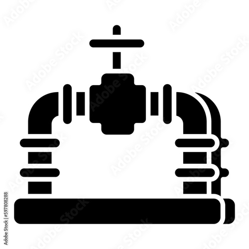 A solid design icon of pipe valve 