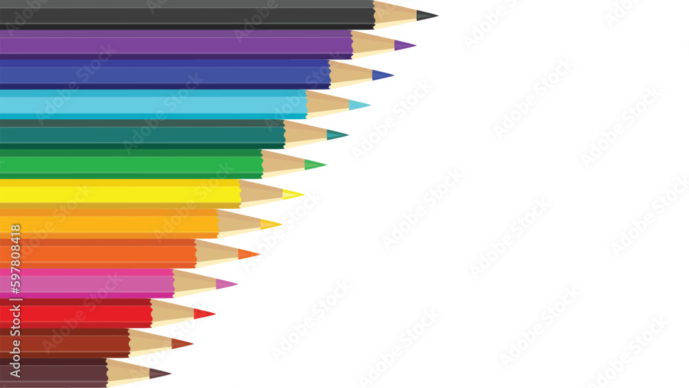 wooden color pencils arranged in bulk on a white isolated background, Drawing colors, multicolors wooden color pencils arranged in bulk on a white isolated background, Drawing colors, multicolors