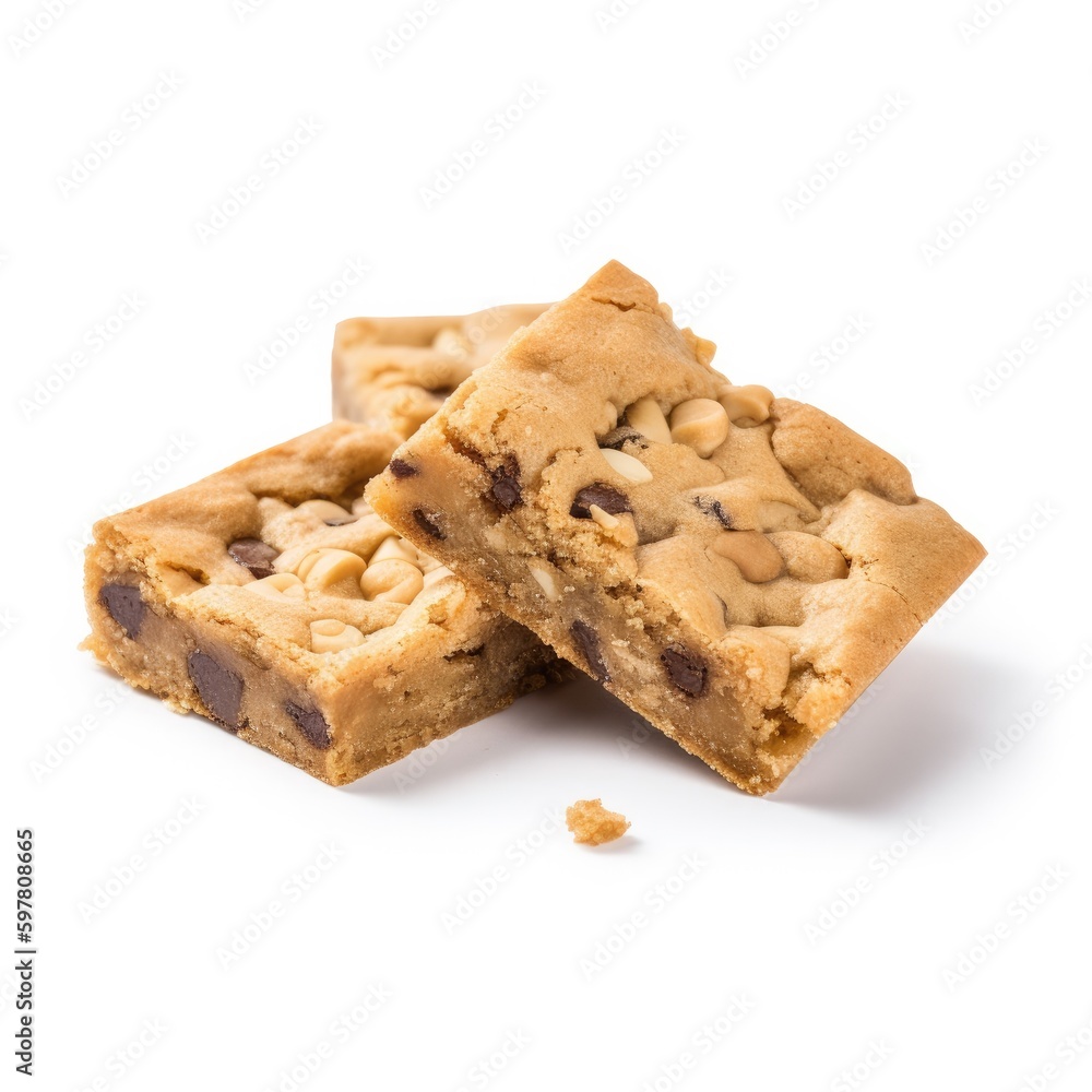 Blondies Isolated on White. Generative AI Blondies Isolated on White. Generative AI