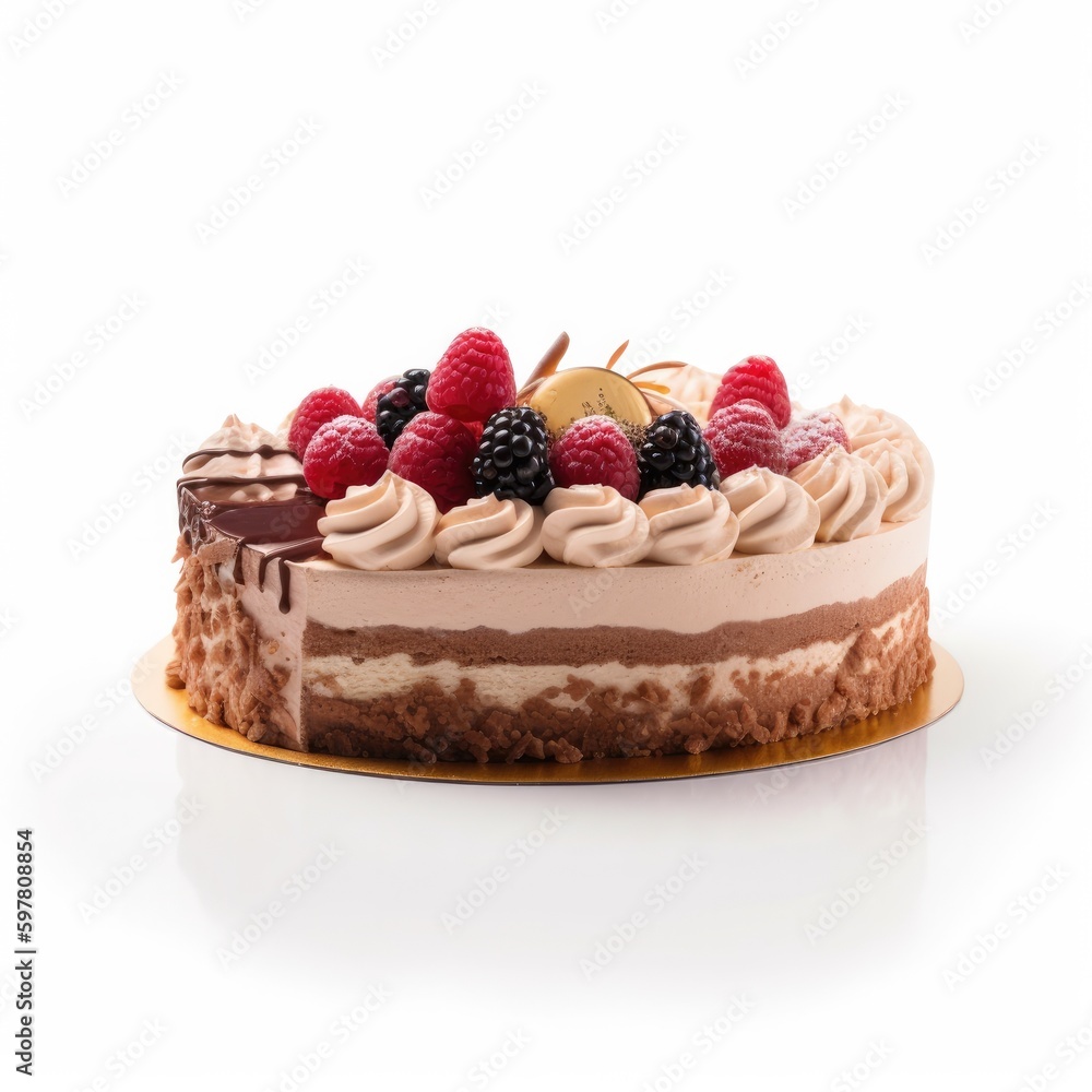 Torte Isolated on White. Generative AI Torte Isolated on White. Generative AI