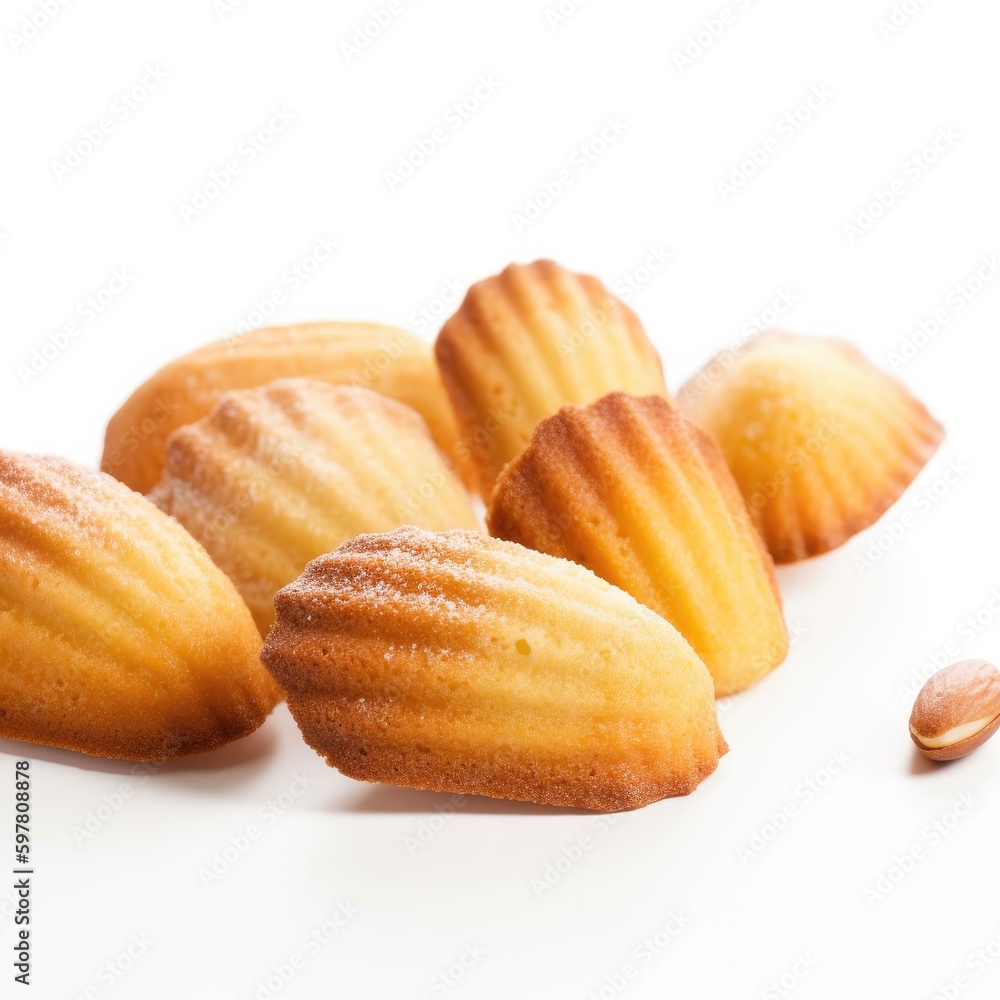Madeleines Isolated on White. Generative AI Madeleines Isolated on White. Generative AI