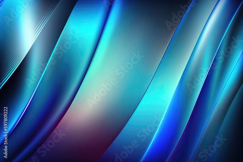 blue Holographic texture foil effect. Hologram chrome abstract background, ai generated