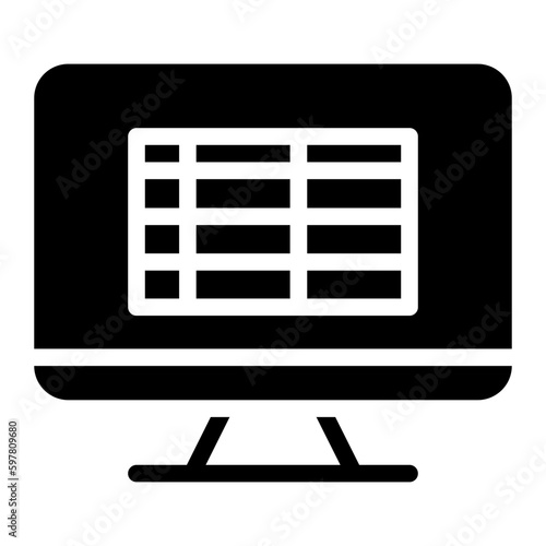 spreadsheet glyph icon